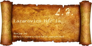 Lazarovics Héla névjegykártya